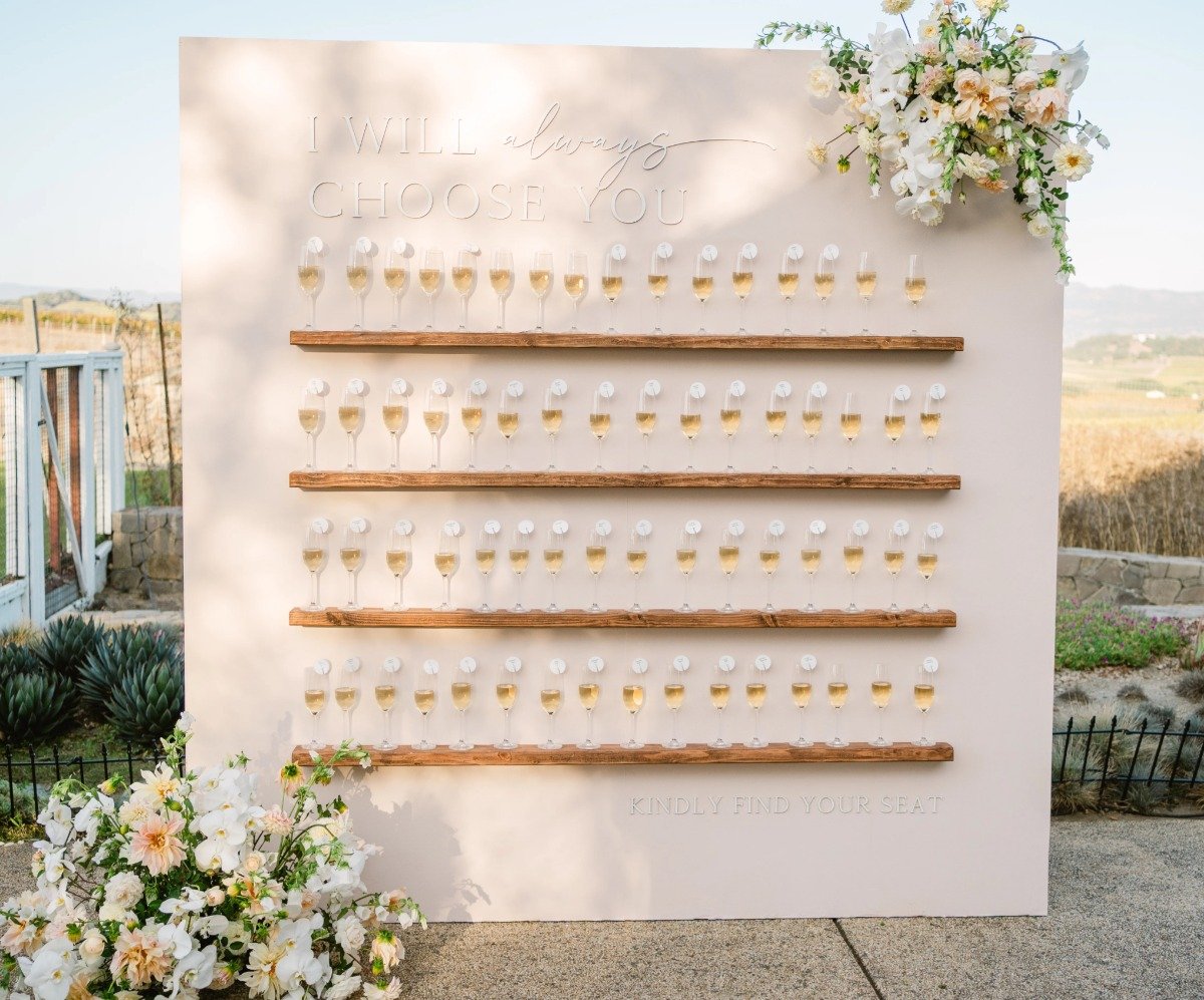 Champagne guest escort card inspiration