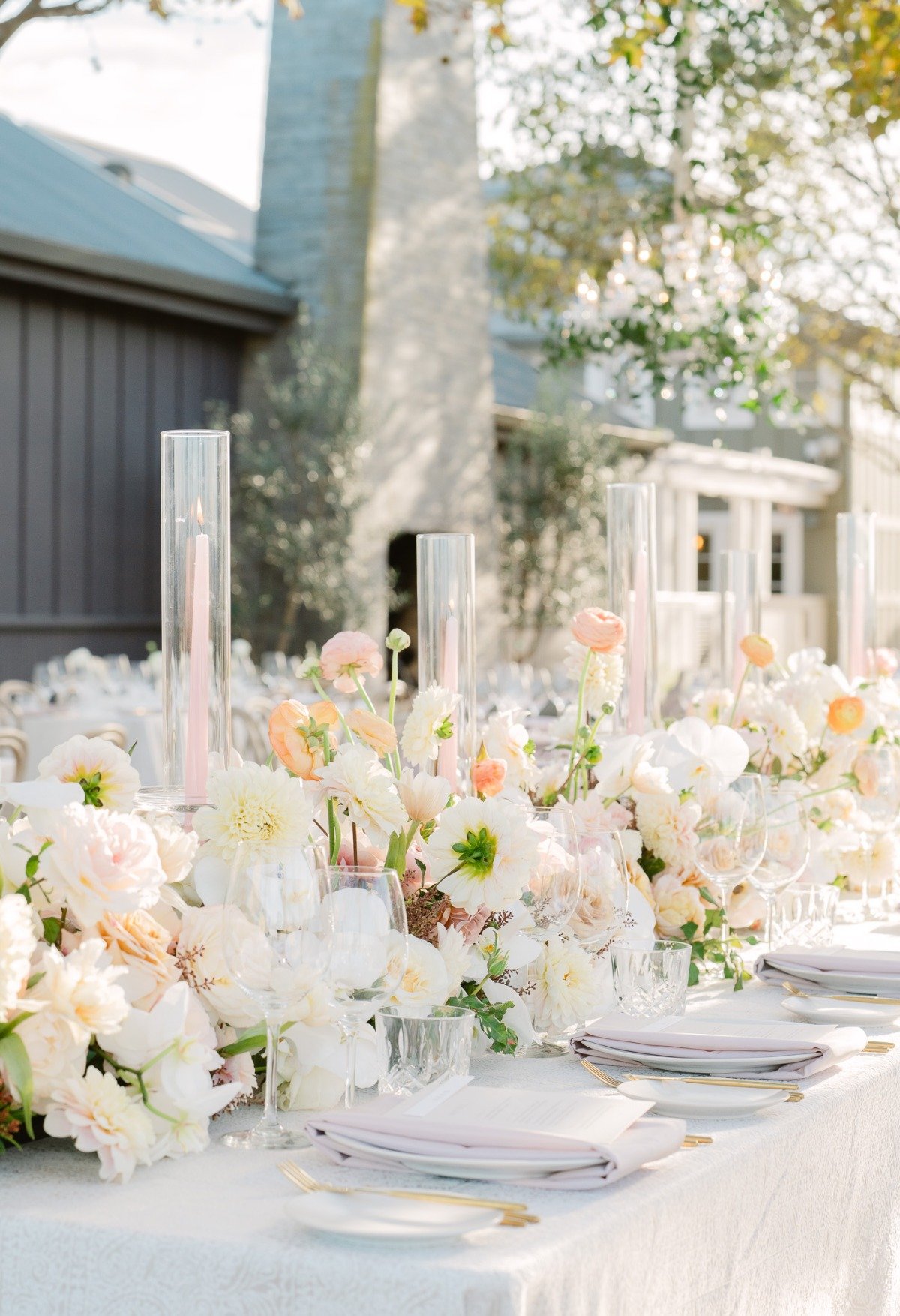 Lush floral wedding reception