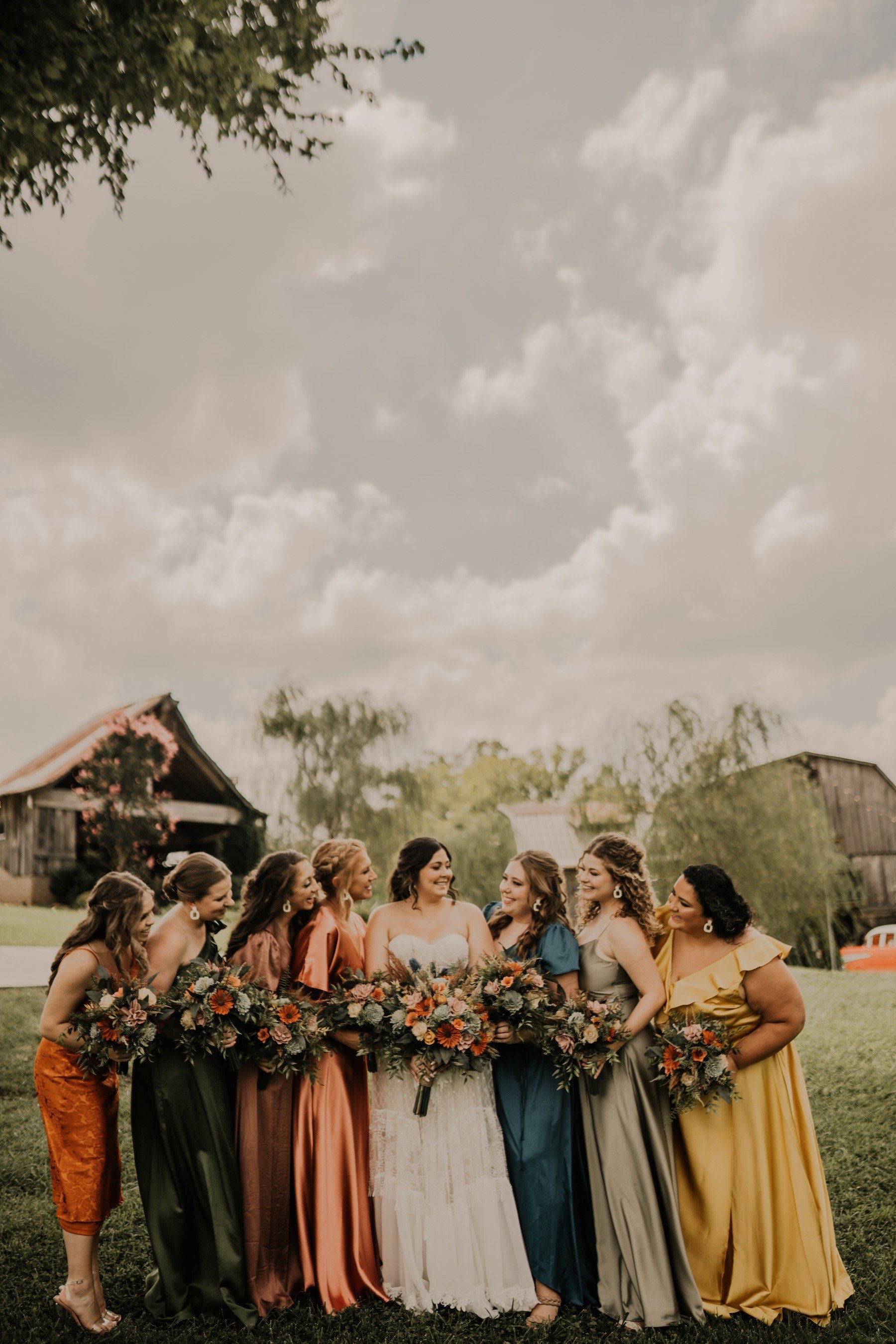 multi-color bridesmaid dresses